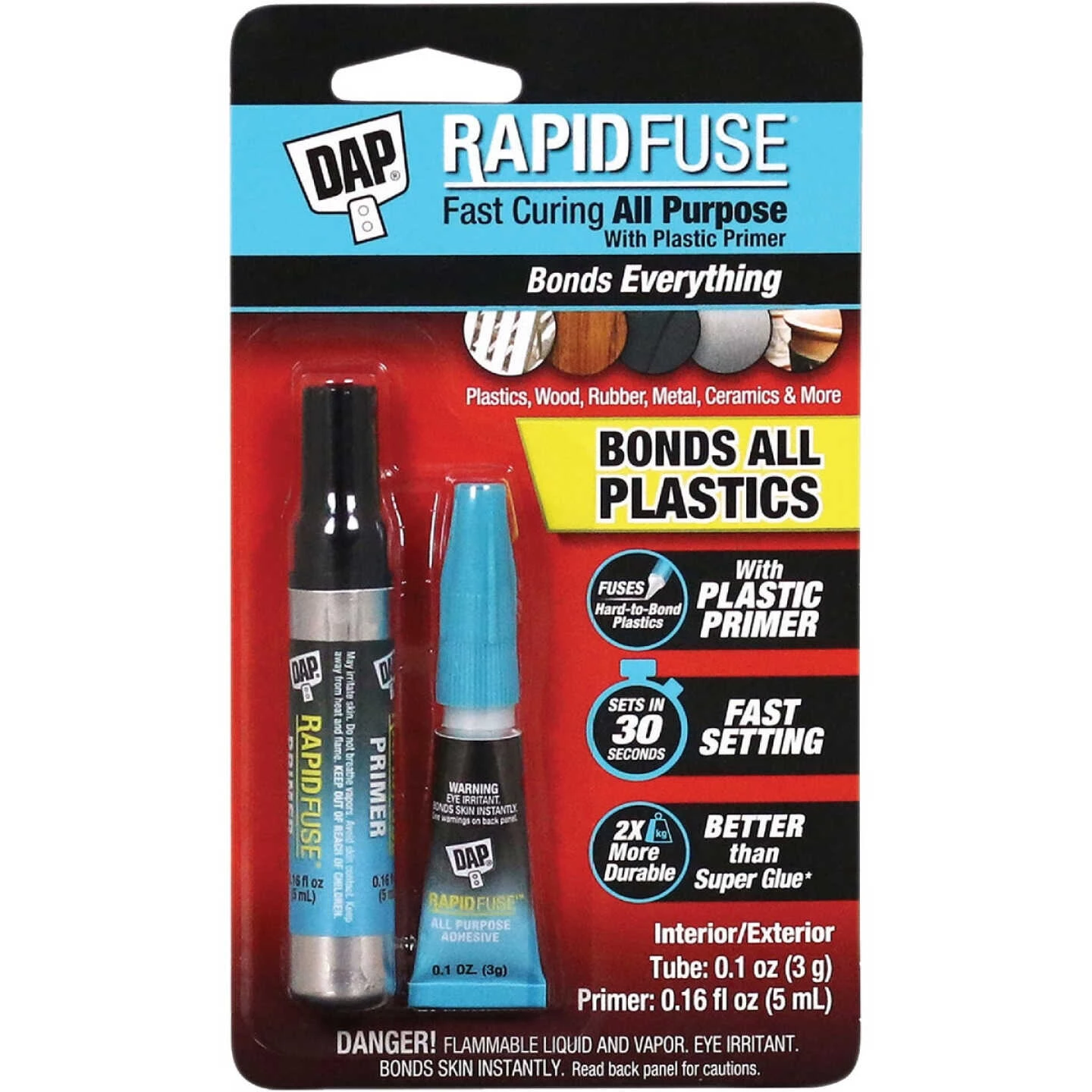 DAP RapidFuse 0.16 Oz. Clear Multi-Purpose Adhesive With Plastic Primer 4 DAP RapidFuse 0.16 Oz. Clear Multi-Purpose Adhesive With Plastic Primer - Image 2