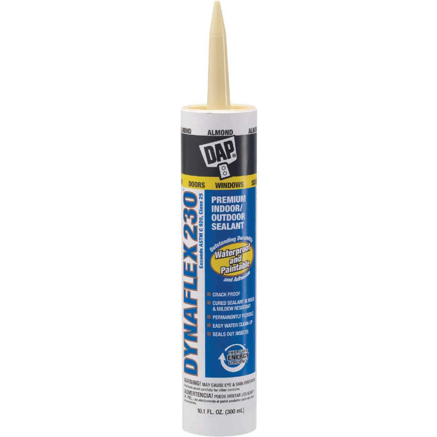 DAP DYNAFLEX 230 10.1 Oz. 100% Waterproof Window, Door, Siding & Trim Elastomeric Sealant, Almond 3 DAP DYNAFLEX 230 10.1 Oz. 100% Waterproof Window, Door, Siding & Trim Elastomeric Sealant, Almond