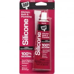 DAP 2.8 Oz. Kitchen & Bath 100% Silicone Rubber Sealant, White